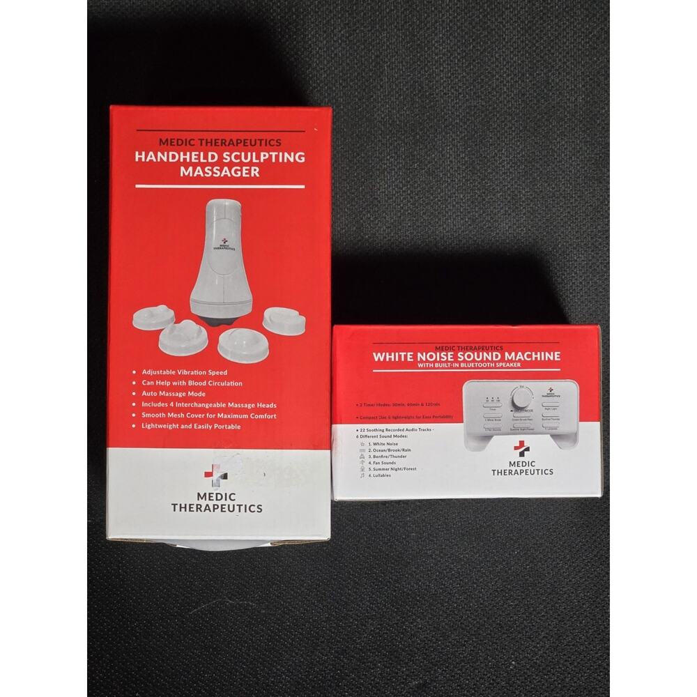 Medic Therapeutics Vibrating Portable Sculpting Massager & White Noise NEW